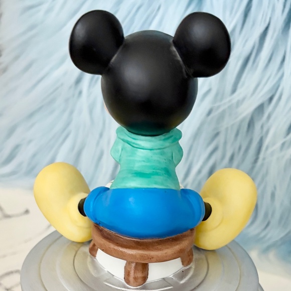 Disney, Mickey Mouse, Wind Up, Music Box, Vintage, 1995, Ceramic Disney Figure - Picture 9 of 13